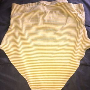 Striped Yellow and White Tube Top Bodysuit Plus